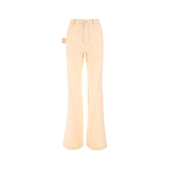 Bottega Veneta Women Peach Cotton Wide Leg Pant
